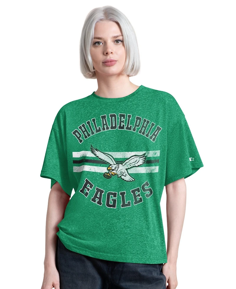 Starter Women's Kelly Green Philadelphia Eagles Vintage Jump Shot Boyfriend Tri-Blend T-Shirt
