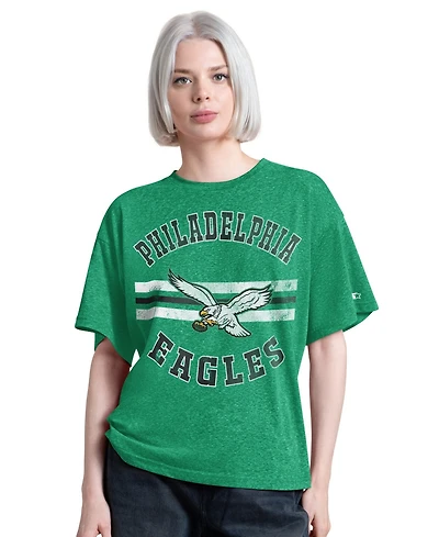 Starter Women's Kelly Green Philadelphia Eagles Vintage Jump Shot Boyfriend Tri-Blend T-Shirt