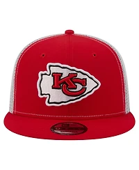 New Era Men's Red Kansas City Chiefs Core Team 9FIFTY Trucker Snapback Hat