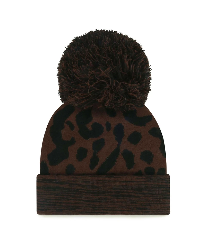 '47 Brand Women's Brown Athletics Rosette Cuffed Knit Pom Hat
