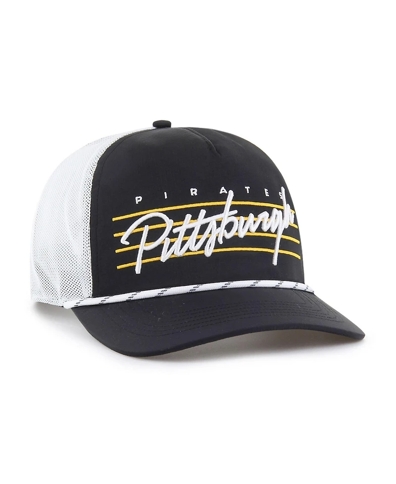 47 Brand Men's Black Pittsburgh Pirates Brrr Downburst Mesh Hitch Adjustable Hat