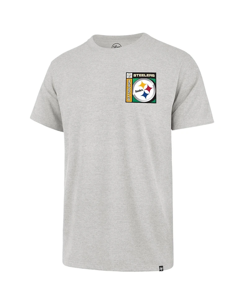 47 Brand Men's Gray Pittsburgh Steelers Chrome Plate Franklin T-Shirt