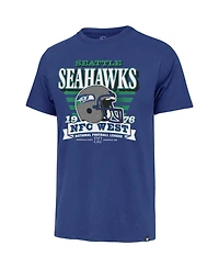 '47 Brand Men's Royal Seattle Seahawks Stripe Splash Franklin Throwback T-Shirt