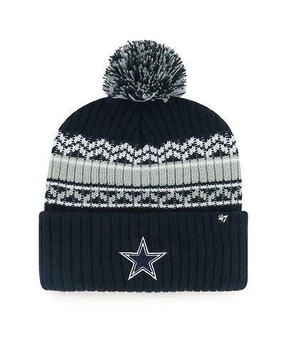 '47 Brand Big Boys and Girls Navy Dallas Cowboys Polar Vortex Cuffed Knit Pom Hat