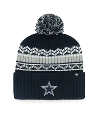 '47 Brand Big Boys and Girls Navy Dallas Cowboys Polar Vortex Cuffed Knit Pom Hat