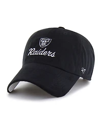 47 Brand Women's Black Las Vegas Raiders Spirited Clean Up Adjustable Hat