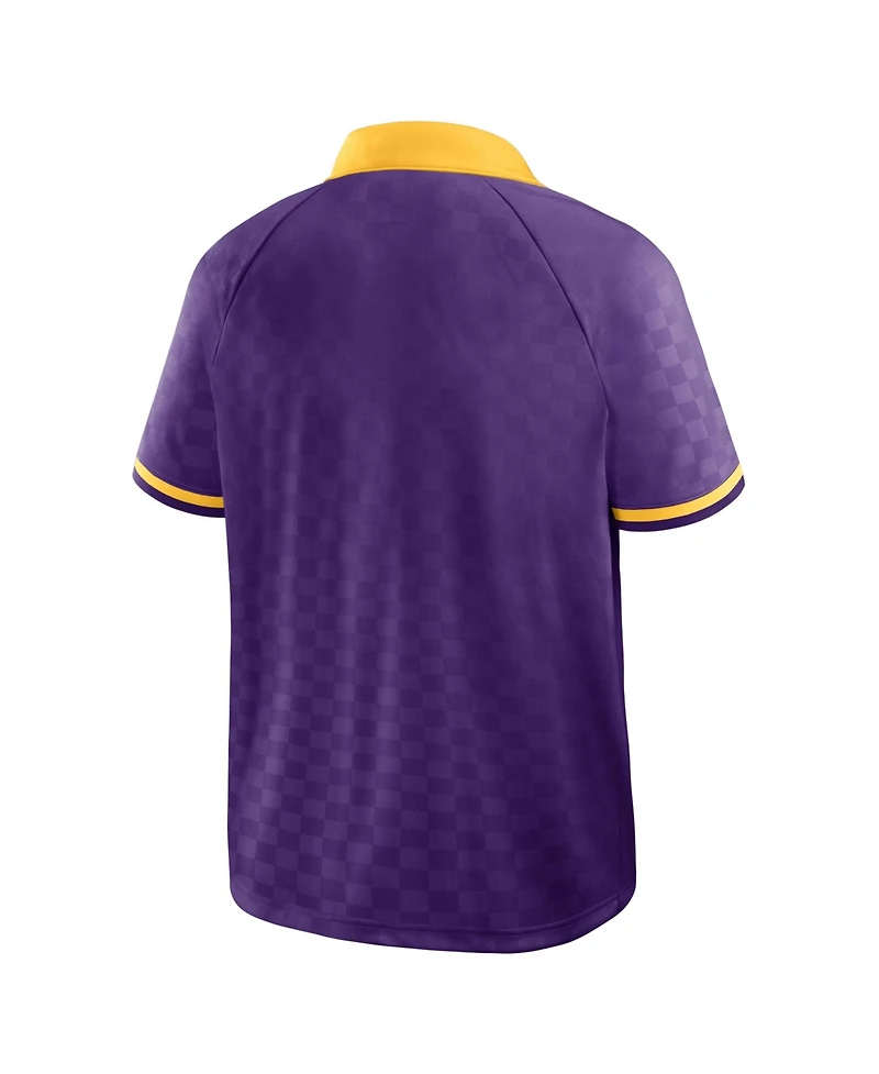 Fanatics Men's Purple/Gold Minnesota Vikings Homerun Raglan V-Neck Polo Shirt