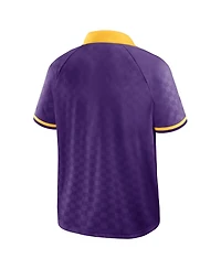 Fanatics Men's Purple/Gold Minnesota Vikings Homerun Raglan V-Neck Polo Shirt