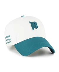 47 Brand Men's White/Teal Detroit Tigers Contemporary Tonal Clean Up Adjustable Hat