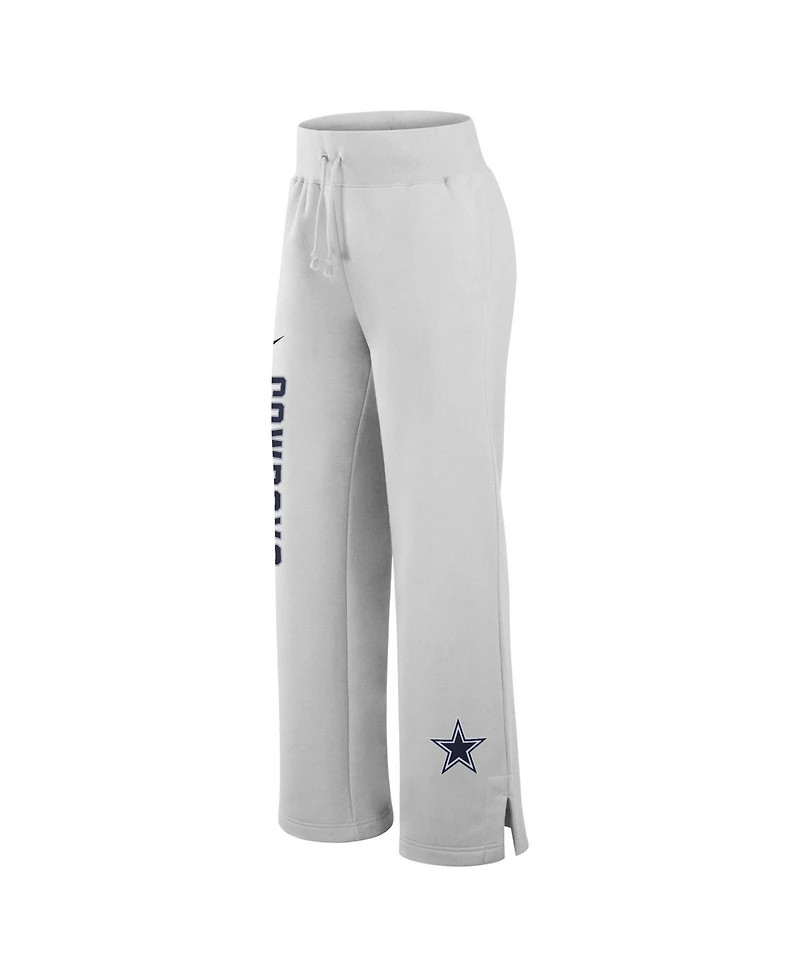 Nike Women's Gray Dallas Cowboys Primetime Phoenix Fleece Wide-Leg Sweatpants