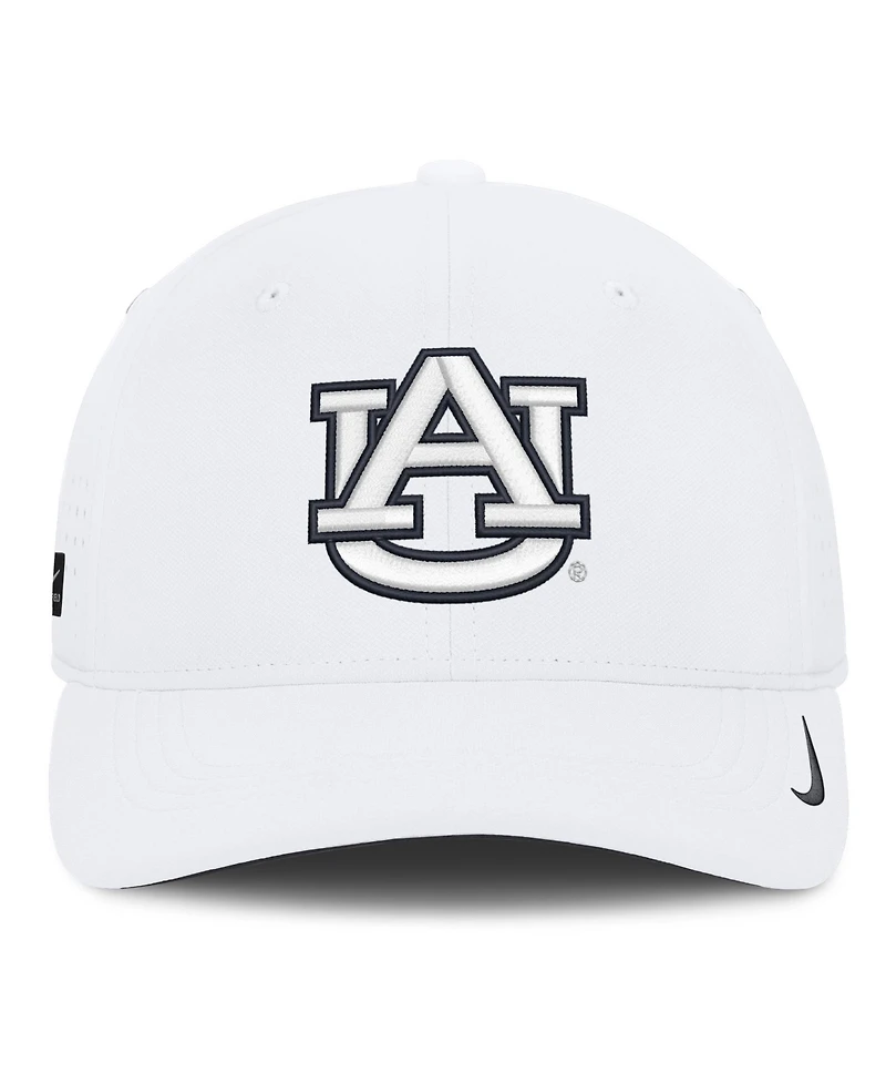 Nike Men's White Auburn Tigers 2026 Sideline Practice AeroBill SwooshFlex Dri-fit Hat
