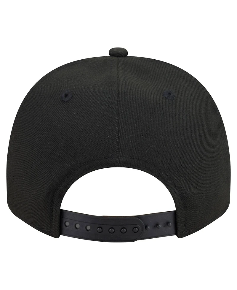 New Era Men's Black Chicago Cubs Motion A-Frame 9FIFTY Snapback Hat