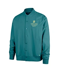 47 Brand Men's Hunter Green Detroit Tigers Anderson Twill Full-Snap Bomber Jacket