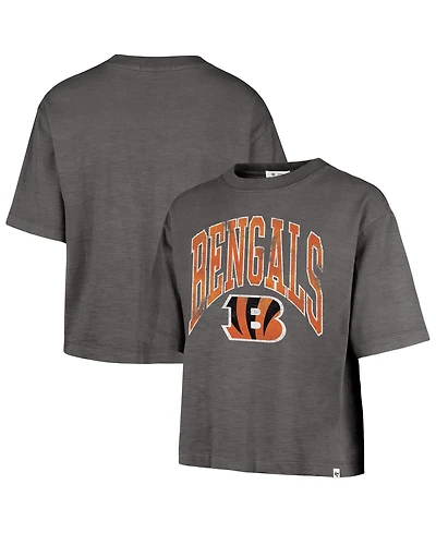 '47 Brand Women's Cincinnati Bengals Cropped Mindi Slub Distressed T-Shirt