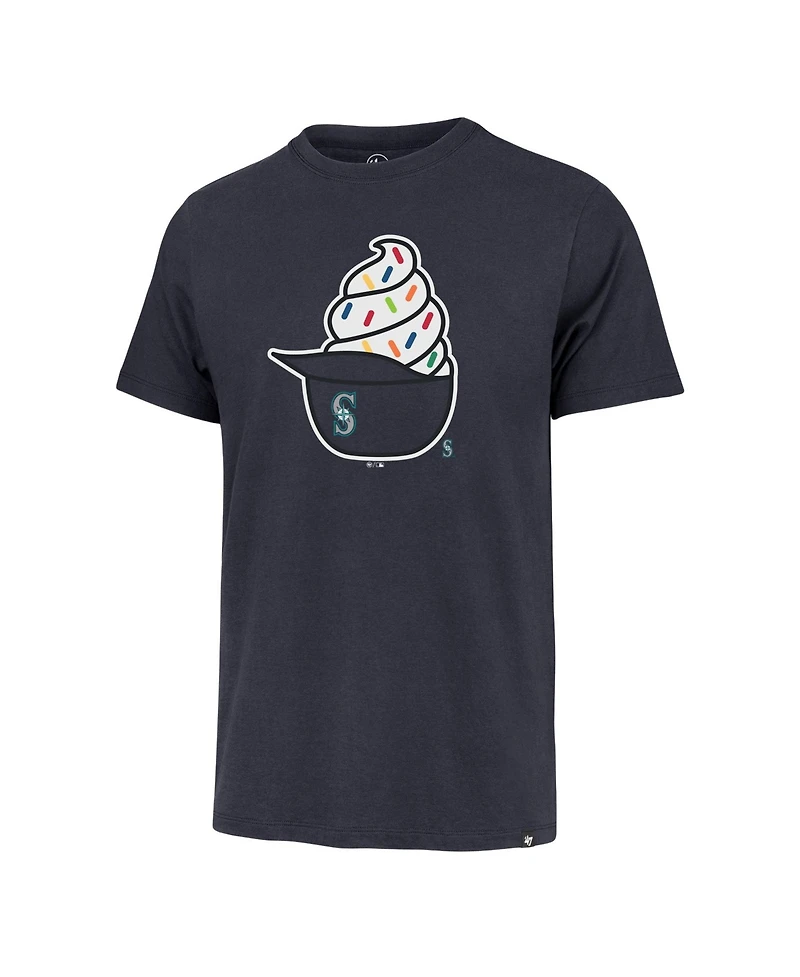 47 Brand Men's Navy Seattle Mariners Ice Cream Helmet Franklin T-Shirt