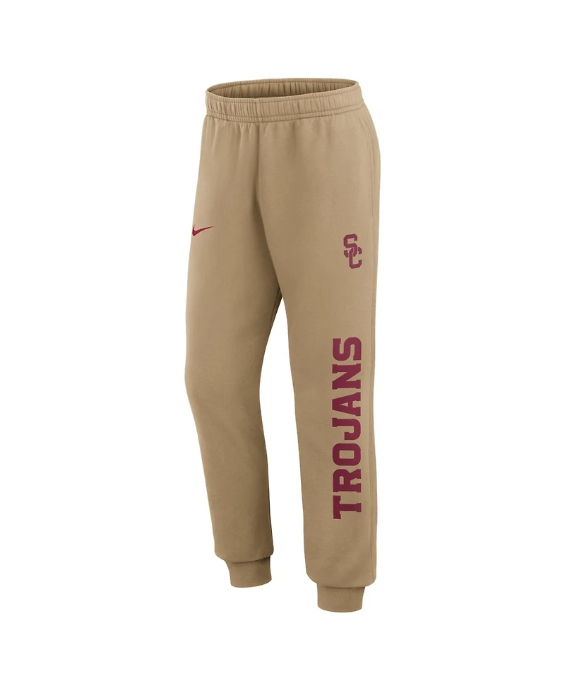 Nike Men's Beige Usc Trojans Primetime Club Fleece Joggers