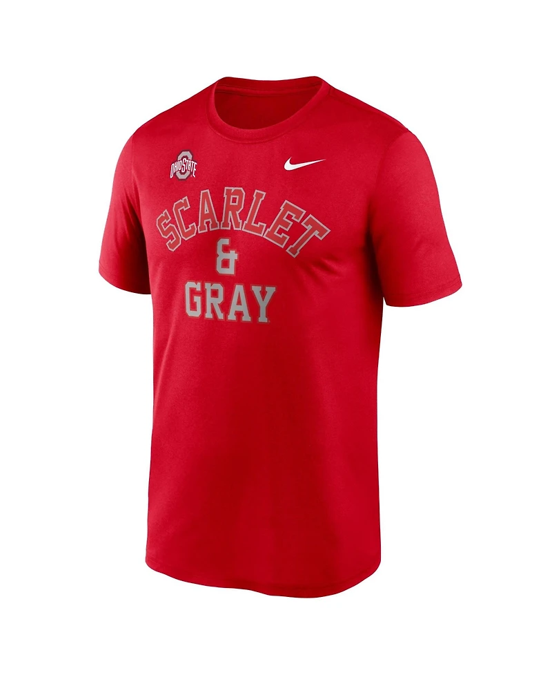 Nike Men's Scarlet Ohio State Buckeyes Primetime Arch Mantra Legend Dri-fit T-Shirt