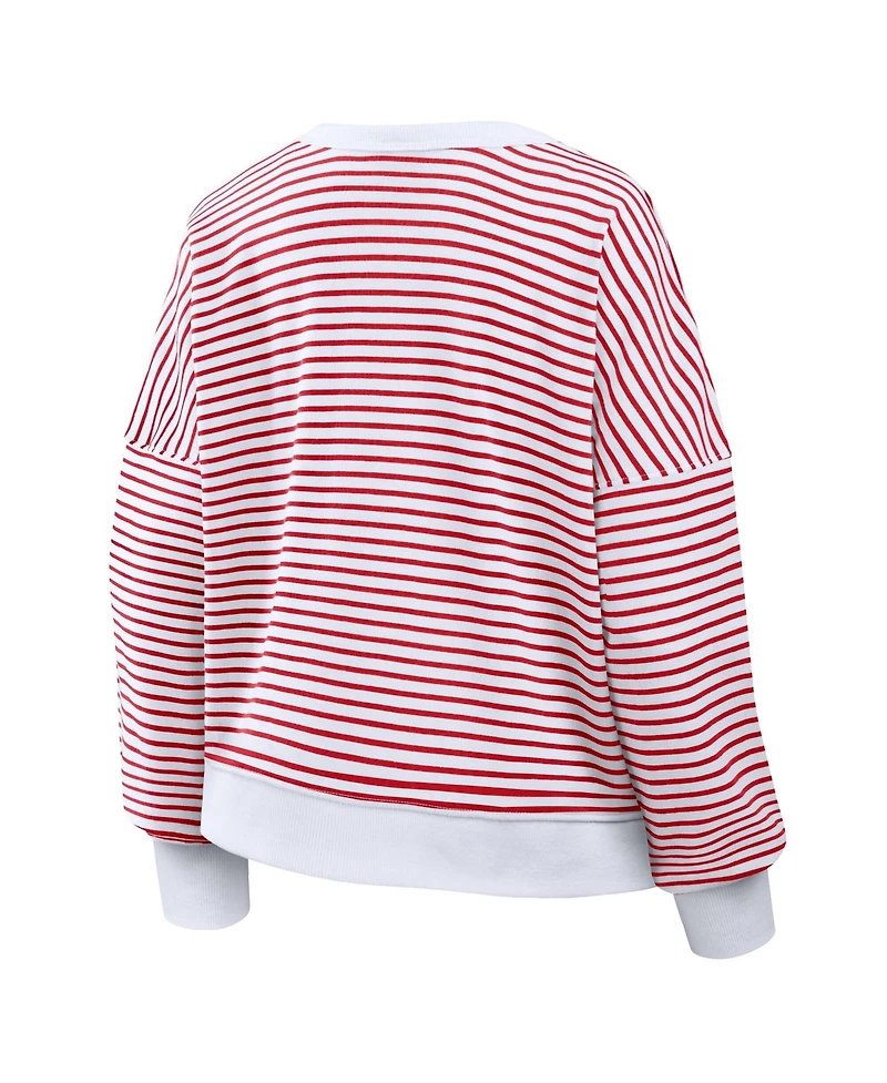 Fanatics Women's Kansas City Chiefs Oversized French Terry Striped Sweatshirt
