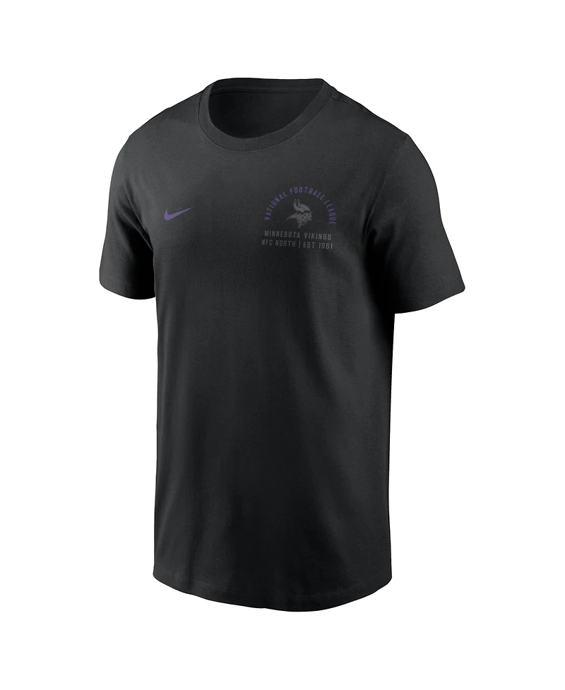Nike Men's Black Minnesota Vikings Split Logo T-Shirt