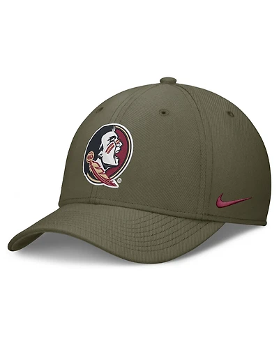Nike Men's Olive Florida State Seminoles Primetime SwooshFlex Dri-fit Hat