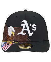 New Era Men's Black Athletics Americana Bald Eagle Pre-Curved 59FIFTY Fitted Hat