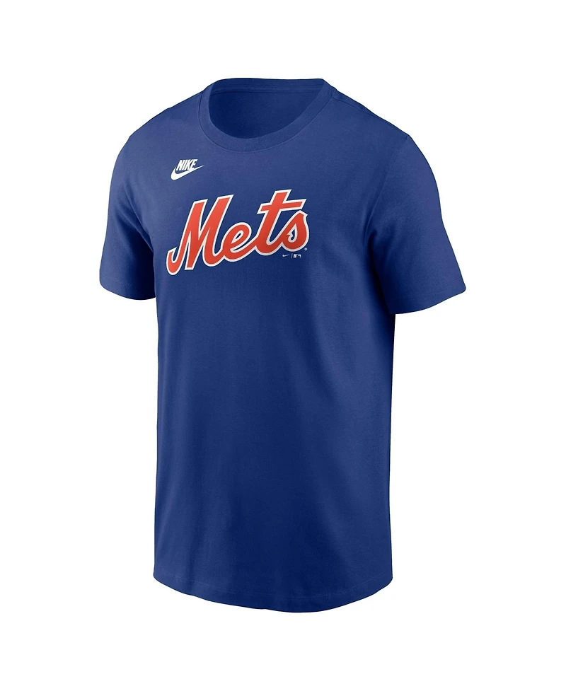 Nike Men's Francisco Lindor Royal New York Mets Cooperstown Collection Name Number T-Shirt