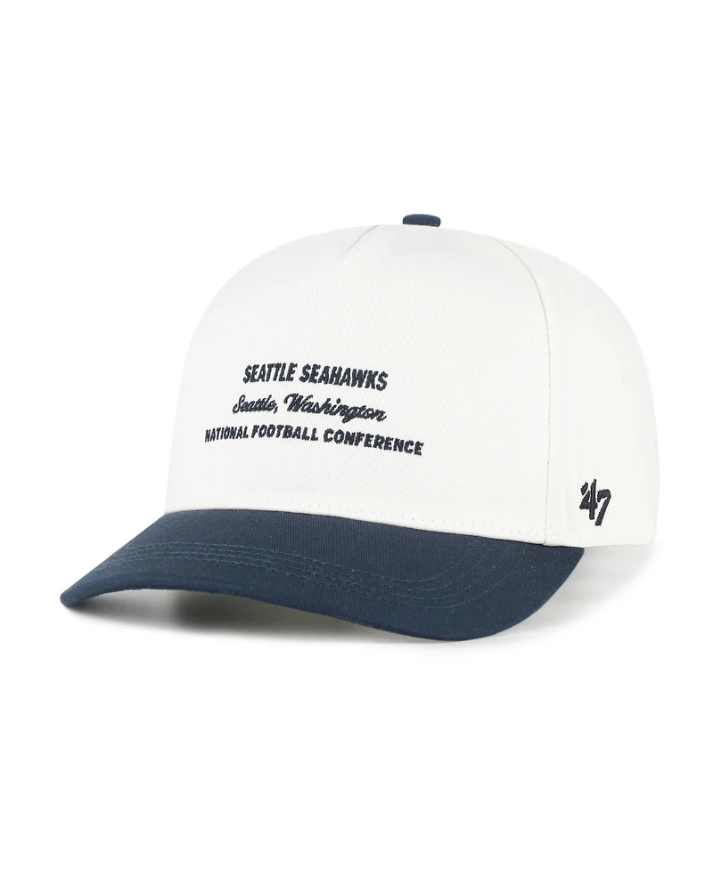 '47 Brand Men's White Seattle Seahawks Contemporary Two-Tone Hitch Adjustable Hat