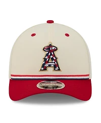 New Era Big Boys and Girls Cream/Red Los Angeles Angels Usa 250 9FORTY M-Crown Adjustable Hat