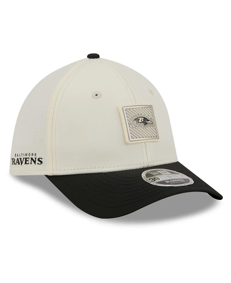 New Era Men's Cream/Black Baltimore Ravens 2026 Nfl Training Camp 39THIRTY Flex Hat