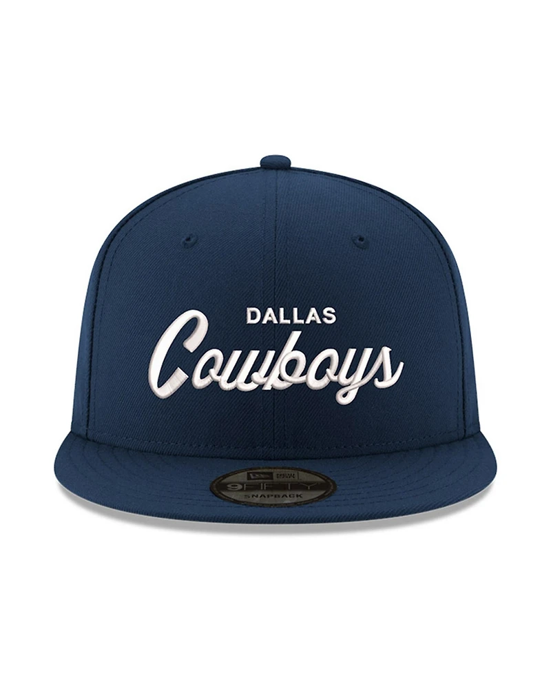 New Era Men's Navy Dallas Cowboys Core Team Script 9FIFTY Snapback Hat