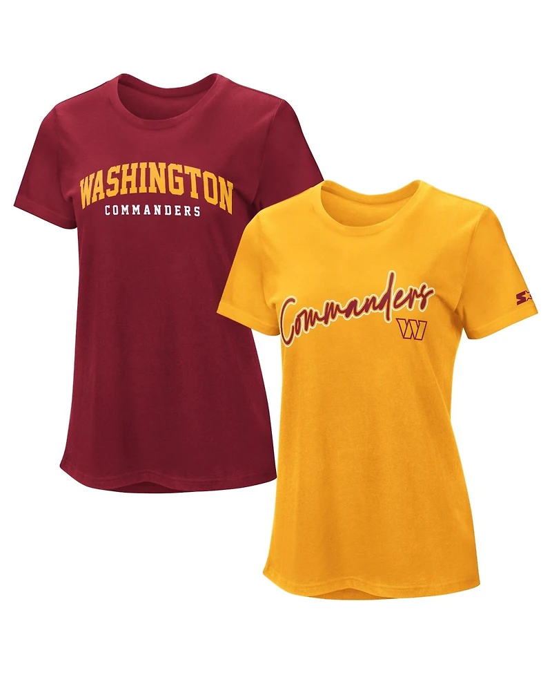 Starter Women's Burgundy/Gold Washington Commanders Combo Pack T-Shirt