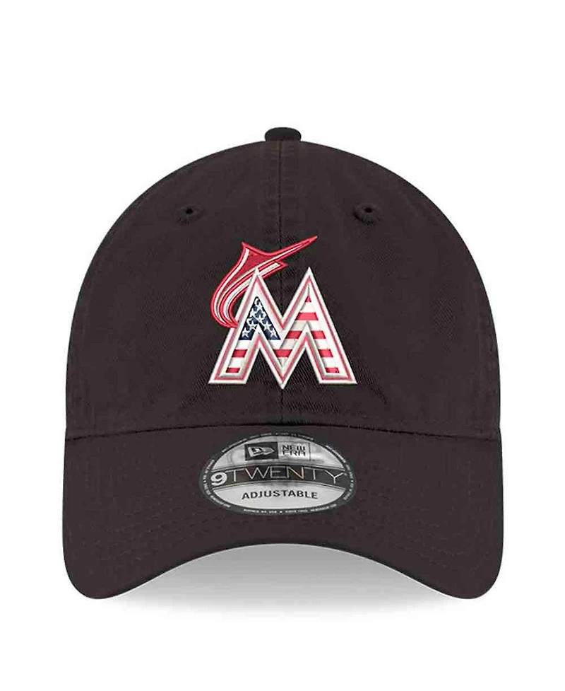 New Era Men's Black Miami Marlins America 250 9TWENTY Adjustable Hat