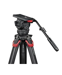 Sachtler Video 18 S2 Fluid Head with flowtech 100 3-Section Carbon Fiber Tripod, Mid-Level Spreader