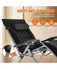 Gouun 33 Inch Zero Gravity Recliner Chair with Cushion and Cupholder, 500 lbs Capacity