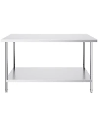 Hongge Extra Wide 30 x 60 in Stainless Steel Workstation Table Rated for 910 lbs with 3 Adjustable Height Levels