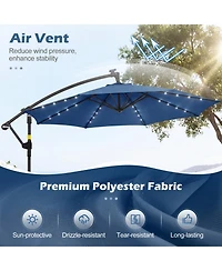 Gouun 10-Foot Solar Led Offset Cantilever Patio Umbrella