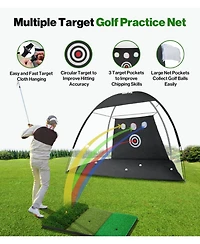 Aofar Golf Practice Net Hitting Driving Chipping Indoor Outdoor Mat Balls Gift 10 X 7feet