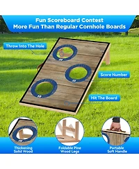 Aofar Electronic Cornhole Set Automatic Scoring Wood 8 Bags Carry Case