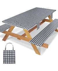 Piscifun Waterproof Fitted Picnic Table Cover With Bench Covers Elastic Camping Outdoor