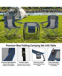 Piscifun 3 Piece Foldable Camping Chair Set With Cup Holder Carry Bag For Outdoor Sports Hiking Picnic