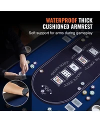 Slickblue Portable 8-Player Poker Table with Folding Design, Padded Rails and Cup Holders