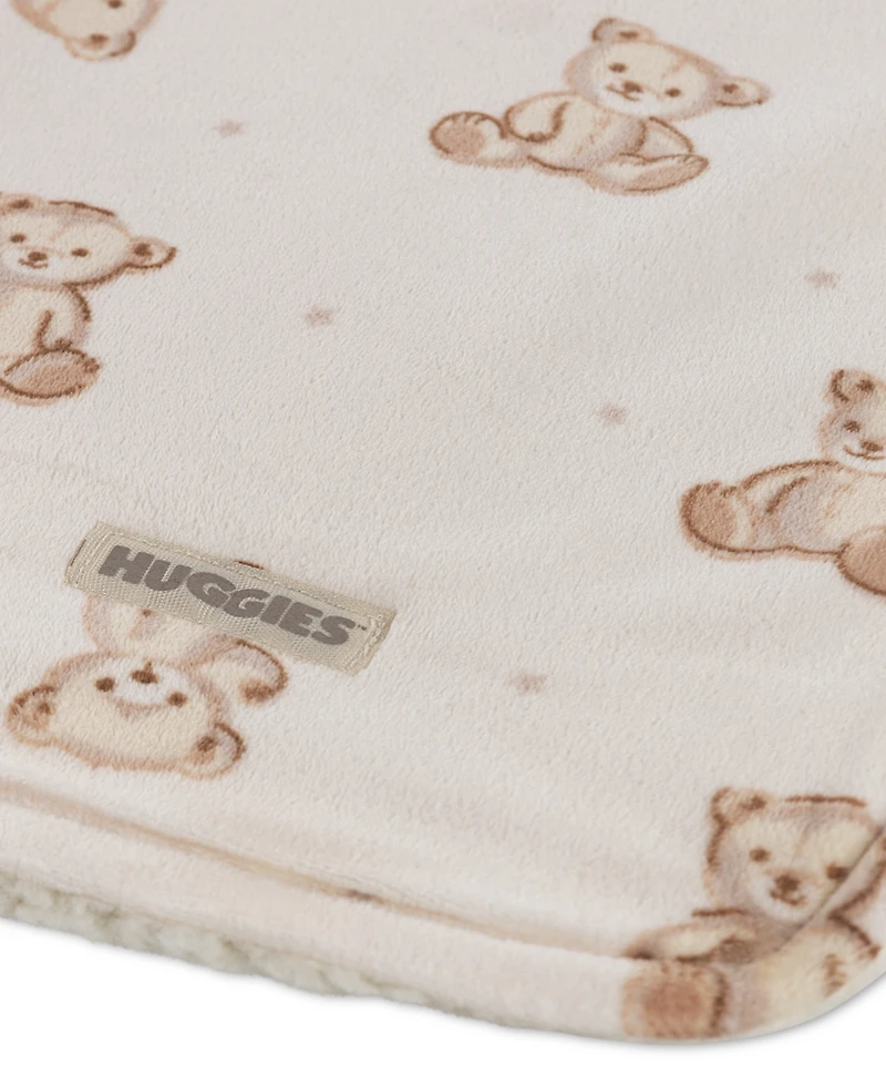 Huggies Baby Boys' and Girls' Allover Bear Graphic Print Blanket