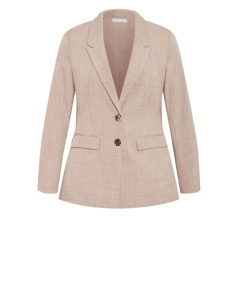 City Chic Plus Luci Double-Breasted Relaxed-Fit Blazer