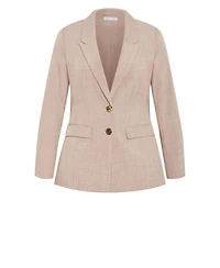 City Chic Plus Luci Double-Breasted Relaxed-Fit Blazer