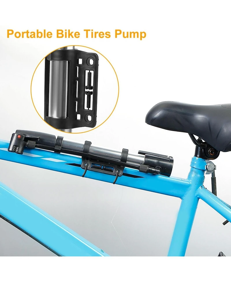 Zeny Mini Bike Pump Portable Bicycle Tire Inflator Ball Air Pump with Mount Frame For Mountain Road Bike