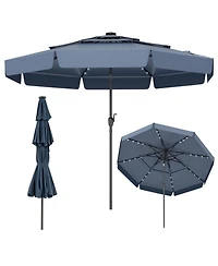 Gouun 10-Foot Solar Led Patio Umbrella with 3-Tier Vented Top