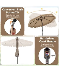 Gouun 10-Foot Solar Led Patio Umbrella with Push-Button Tilt
