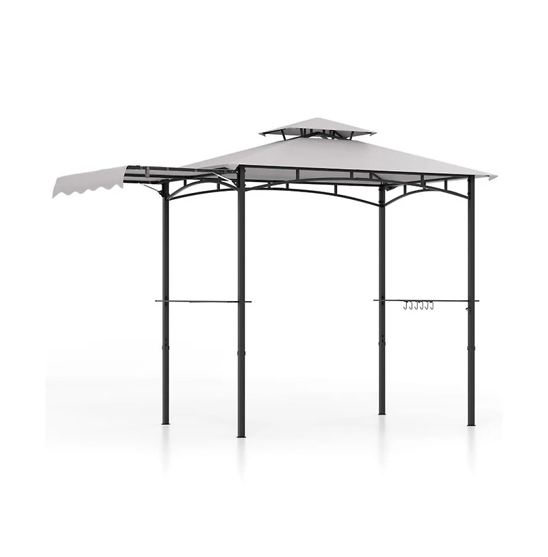 Boyel Living 11 x 5 Feet Grill Gazebo with Side Awning and Double-Tiered Top