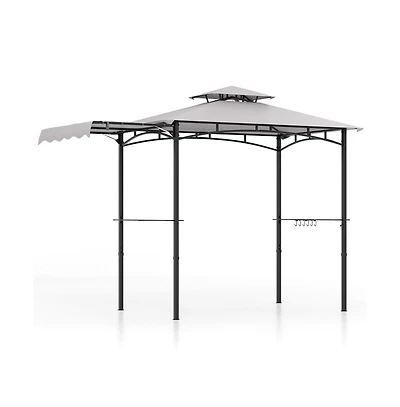 Boyel Living 11 x 5 Feet Grill Gazebo with Side Awning and Double-Tiered Top
