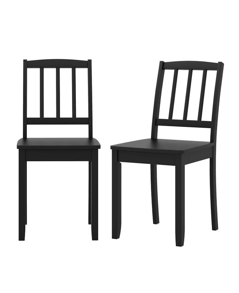 Gouun Set of 2 Farmhouse Dining Chairs with Curved Back and Rubber Wood Legs